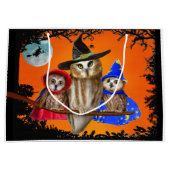 米国のフクロウからのハッピーハローウィン! ラージペーパーバッグ (正面)
