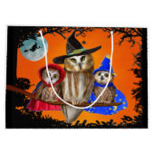 米国のフクロウからのハッピーハローウィン! ラージペーパーバッグ (裏面)