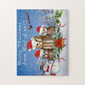 米国のフクロウからのメリークリスマス! ジグソーパズル (縦)