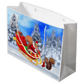 米国のフクロウからのメリークリスマス! ラージペーパーバッグ (裏面アングル)