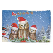 米国のフクロウからのメリークリスマス! 枕カバー (裏面)
