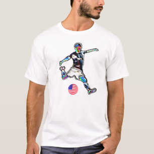 米国のフラグフットボールのサッカーjerseyのTシャツ Tシャツ