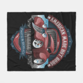 米国のホットロッド·ガレージ·ヴィンテージ·カー·サイン·マンガ フリースブランケット (正面(横))