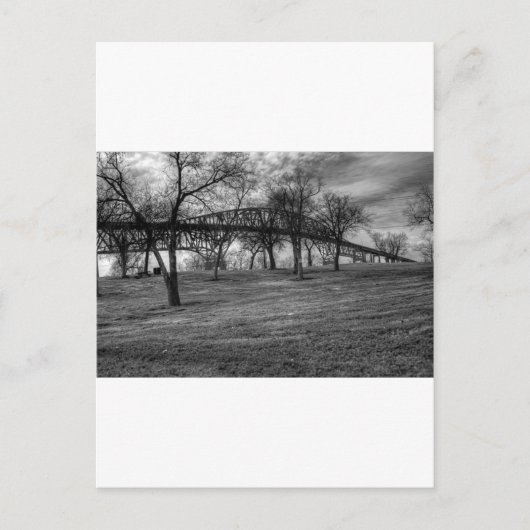 米国のポートアーサー、TXの橋。 白黒。 ポストカード (正面)