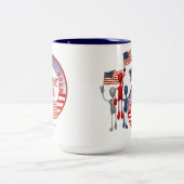 米国のマグで米国を戻して下さい ツートーンマグカップ (中央)