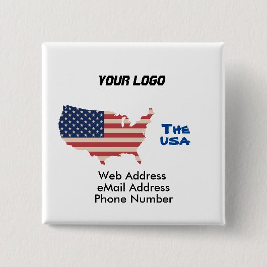 米国のマップキーチェーンキーホルダー 缶バッジ (正面)