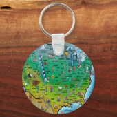 米国のマンガの地図 キーホルダー (正面)