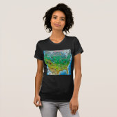 米国のマンガの地図 Tシャツ (正面フル)