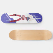 米国のマンガの女の子は旗-アメリカで服を着ました スケートボード (横)