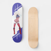 米国のマンガの女の子は旗-アメリカで服を着ました スケートボード (正面)