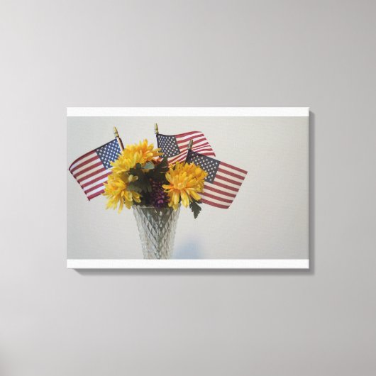 米国のミニフラグ キャンバスプリント (正面)