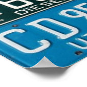 米国のライセンスプレートカラフル- Our History v3 ポスター (角)