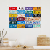 米国のライセンスプレートカラフル- Our History v3 ポスター (キッチン)