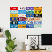 米国のライセンスプレートカラフル- Our History v3 ポスター (ホームオフィス)