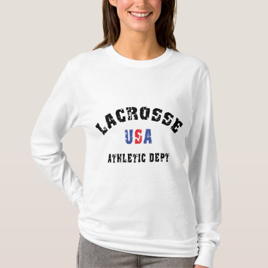 米国のラクロス運動Dept Tシャツ (正面)