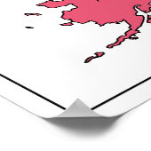 米国のラベル付きカラーポスターの地図 ポスター (角)