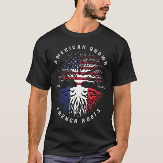 米国のルーツフランスのフランス国旗 Tシャツ (正面)