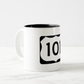 米国のルート101の印 ツートーンマグカップ (正面左)