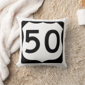 米国のルート50の印 クッション (ブランケット)