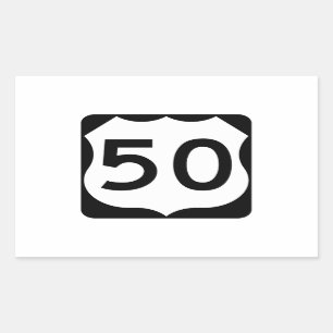 米国のルート50の印 長方形シール