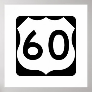 米国のルート60の印 ポスター