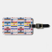 米国のルート66すべての8つの州のバニティー・プレート ラゲッジタグ (正面横)