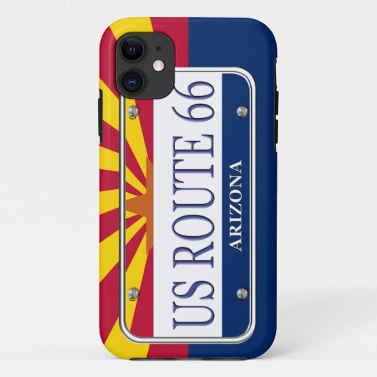 米国のルート66のアリゾナのバニティー・プレート Case-Mate iPhoneケース (裏面)