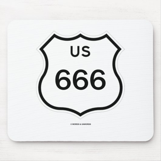 米国のルート666の盾の印(交通機関の印) マウスパッド (正面)