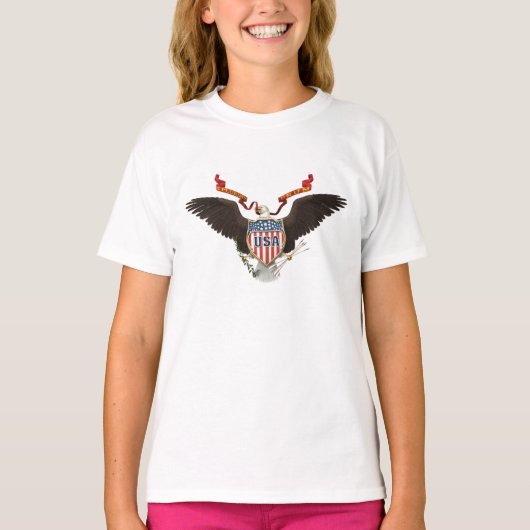 米国のワシのアメリカのプライド Tシャツ (正面)
