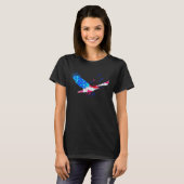 *~*米国のワシの米国旗の白く赤い青 Tシャツ (正面フル)