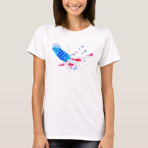 *~*米国のワシの米国旗の赤白青 Tシャツ