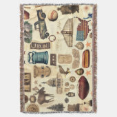 米国のヴィンテージとノスタルジックな国のシンボル、遺跡 スローブランケット (正面縦)