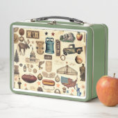 米国のヴィンテージとノスタルジックな国のシンボル、遺跡 メタルランチボックス (インサイチュ)