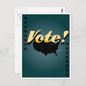 米国のヴィンテージスタイル投票ポスター ポストカード (正面/裏面)