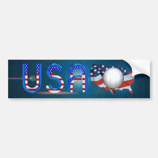 米国の上のバレーボール バンパーステッカー (正面)