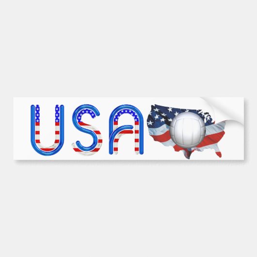 米国の上のバレーボール バンパーステッカー (正面)