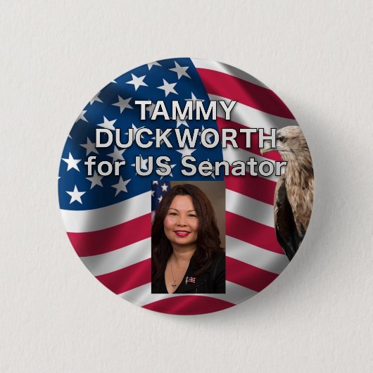米国の上院議員米国ボタンのためのTammy Duckworth 缶バッジ (正面)
