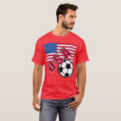 米国の世界のサッカーファンのTシャツ Tシャツ (正面フル)