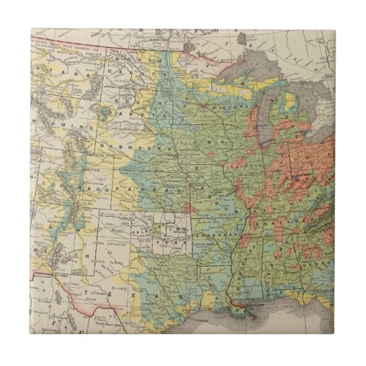 米国の人口密度1890年 タイル (正面)