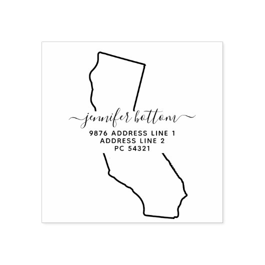 米国の住所ビジネス署名カリフォルニア ラバースタンプ (インプリント)