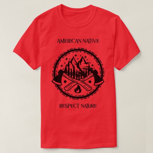米国の先住民尊重自然 Tシャツ (デザイン正面)