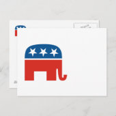 米国の共和党パーティー象 インビテーションポストカード (正面/裏面)