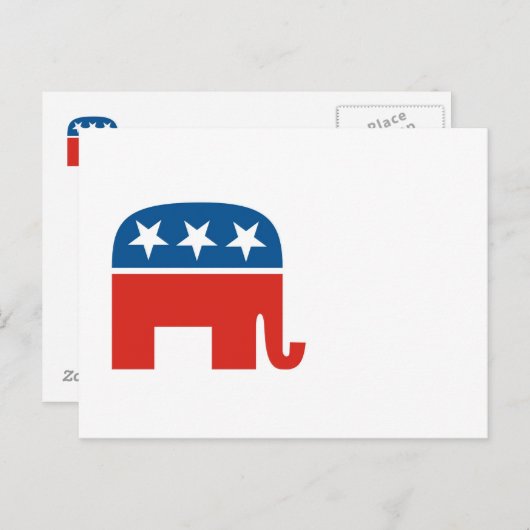 米国の共和党パーティー象 インビテーションポストカード (正面/裏面)