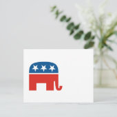 米国の共和党パーティー象 インビテーションポストカード (スタンド正面)