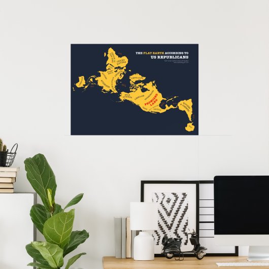 米国の共和党員による平らな地球 ポスター (ホームオフィス)