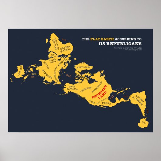 米国の共和党員による平らな地球 ポスター (正面)