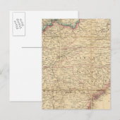 米国の内戦の拠点の地図 ポストカード (正面/裏面)