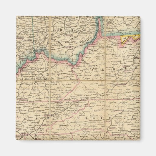 米国の内戦の拠点の地図 マグネット (正面)