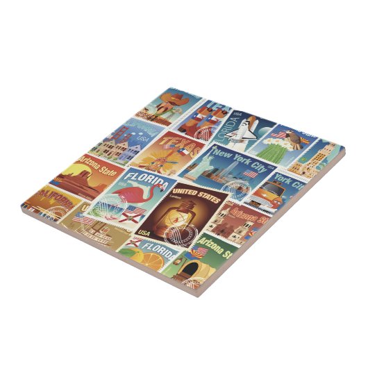 米国の切手 タイル (側面)