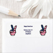 米国の勝利サイン ラベル (インサイチュ)